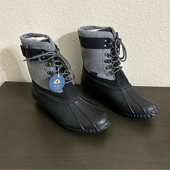 JBU By Jambu Boots Calgary Black Gray Winter Rain Duck Boots Weather Ready NWT - Picture 3 of 11